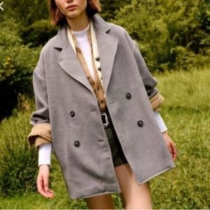 Free People Grey Pea Coat